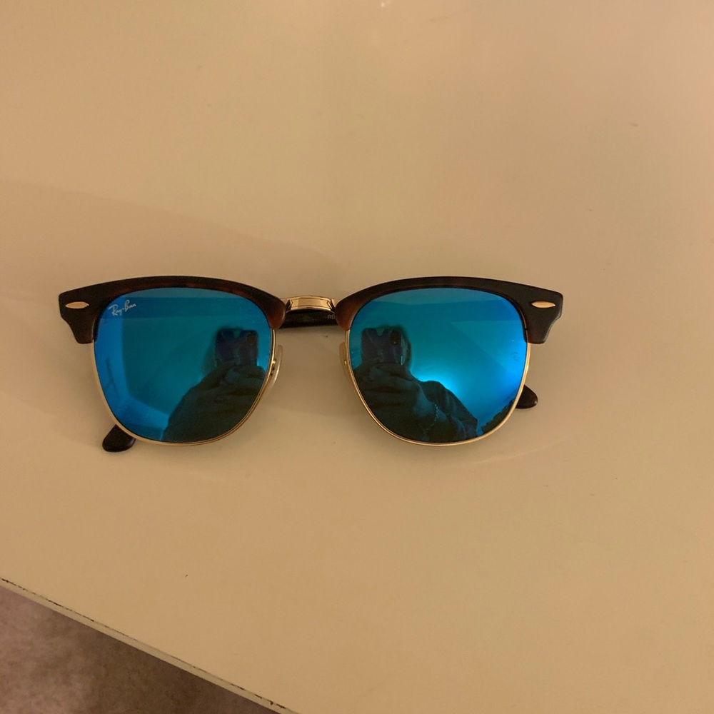 Ray Ban Blue Mirror Clubmaster Classisc sunglasses
